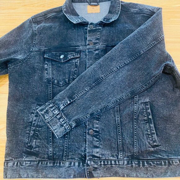 Washed Black Unisex Black Denim Jacket Never Worn Threadfast Apparel Size XL - Picture 4 of 11